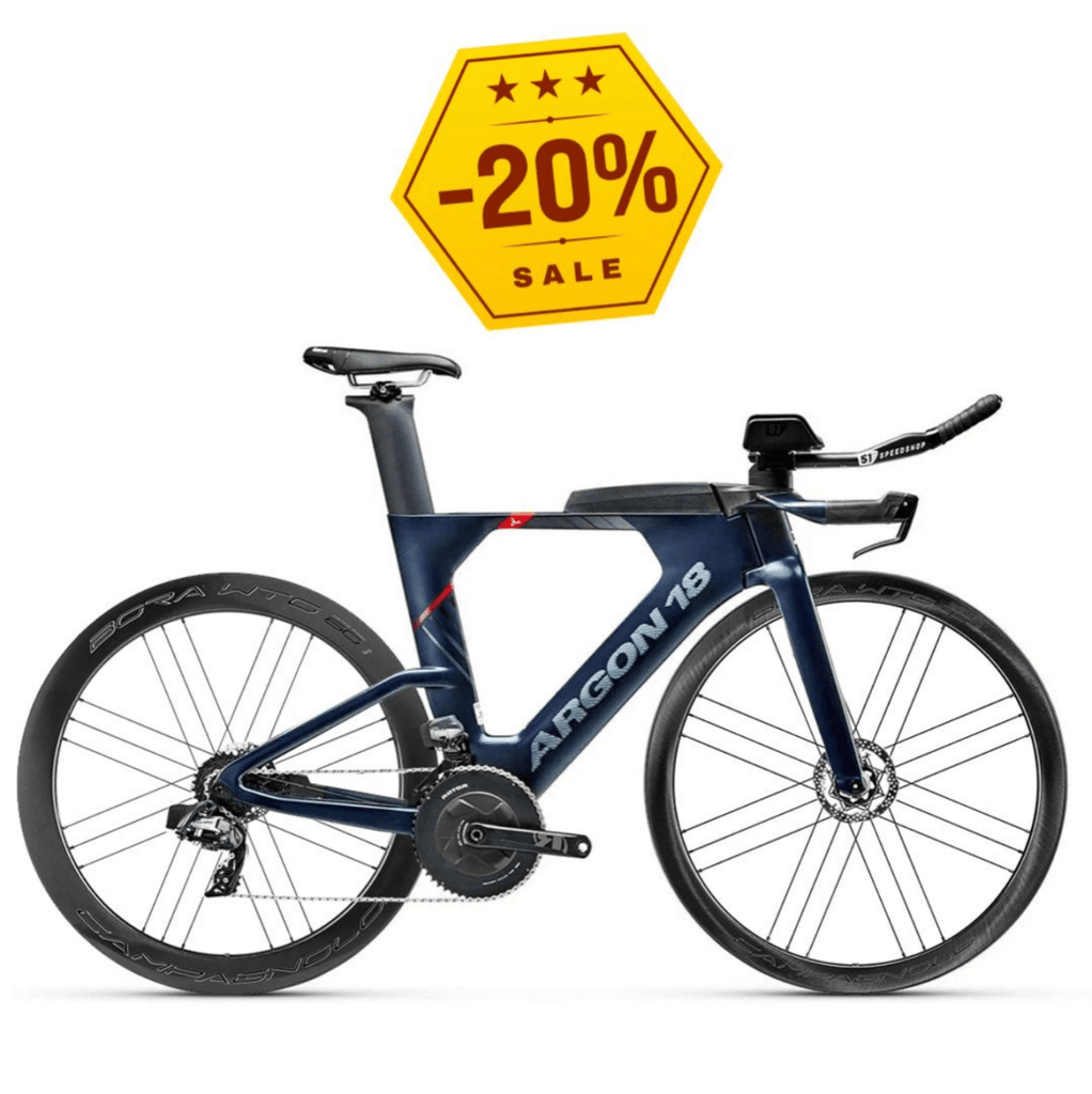 Bicicleta Argon18 E - 119 Tri+ Disc Force AXS Bike / Campagnolo WTO 45 delante 60 atras - Argon 18 - KyV Cycling